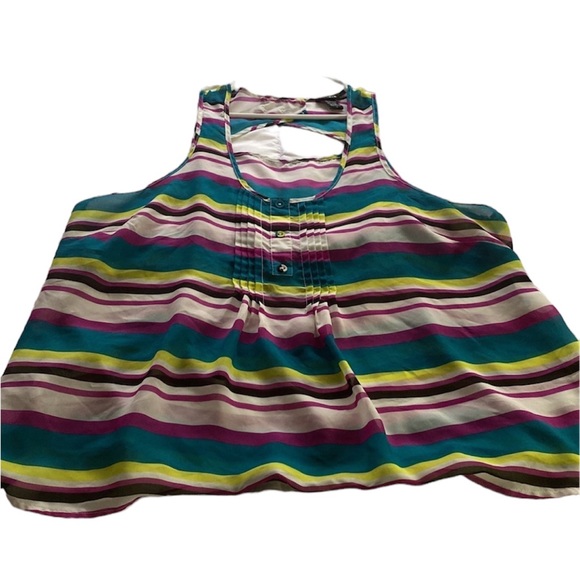Torrid  multi color striped open back pleated sleeveless top size 2 x - Picture 5 of 8